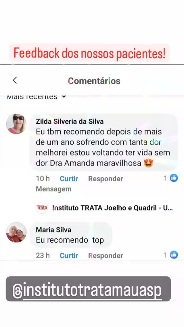 Comentários de pacientes recomendando o atendimento da Dra. Amanda